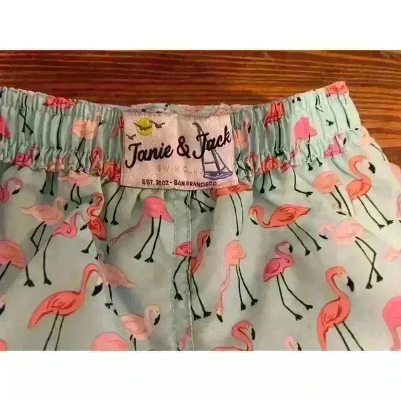 Janie and Jack Mint Flamingo Swim Trunks, size 3-6 months - Picture 7 of 8